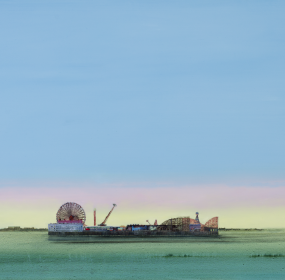 Lost Boat Party, Jock McFadyen, 2020, oil on canvas, 152 x 339cm, courtesy of Lucid Plane