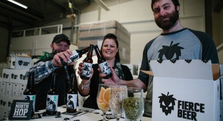 l-r Dave Grant (Firece Beer), Michelle Russell (North Hop) & David McHardy (Fierce Beer)jpg