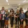 HebCelt director Caroline Maclennan (back, left ) and Kerry Macphee (Lewis Wind Power, back, right ) with some young feis musicians