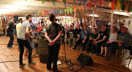 The Longest Johns and audience at Glasgow Shanty Day 2019 rev